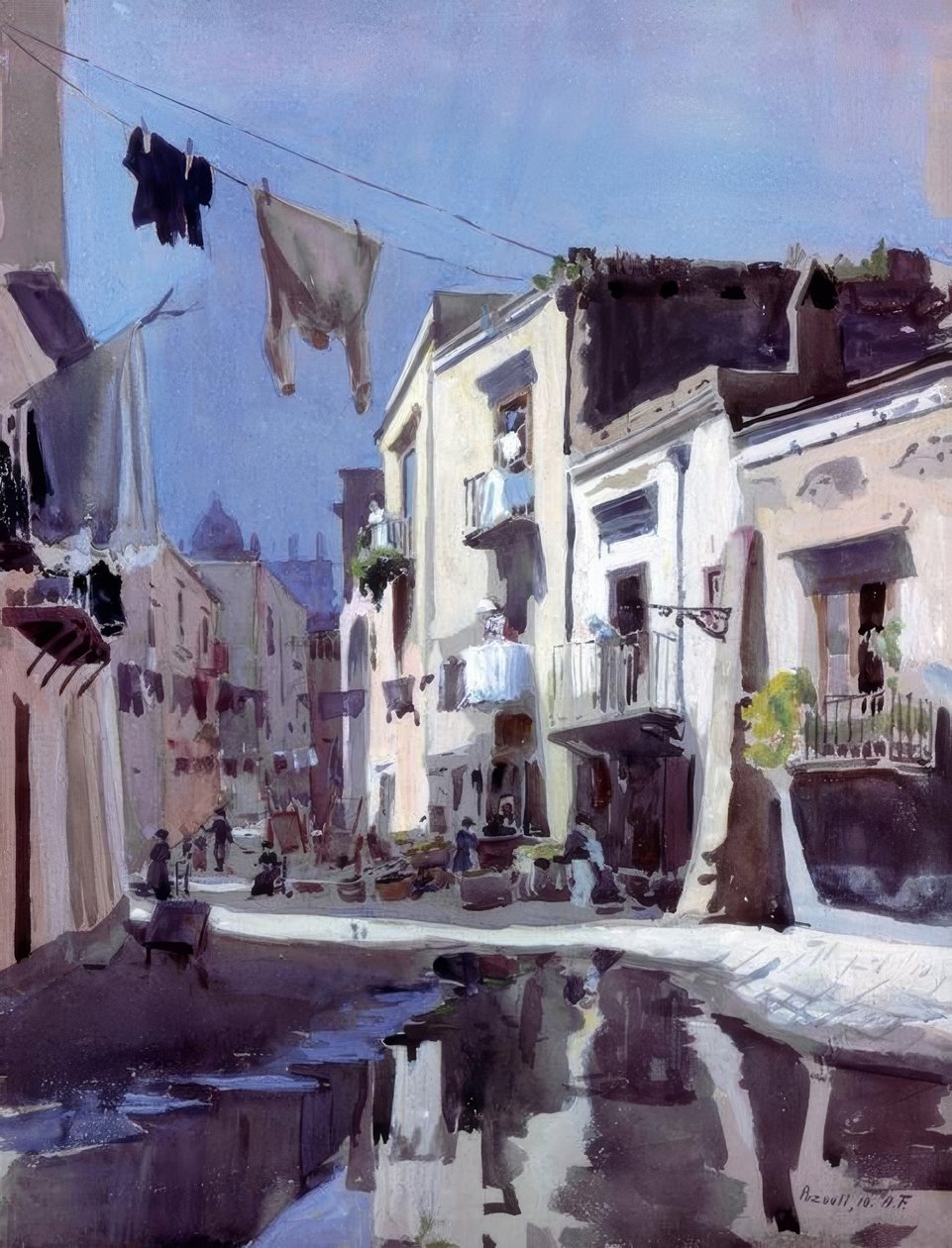 Alfred Frank, Calle en Pozzuoli / Pint. 1910 de Alfred Frank