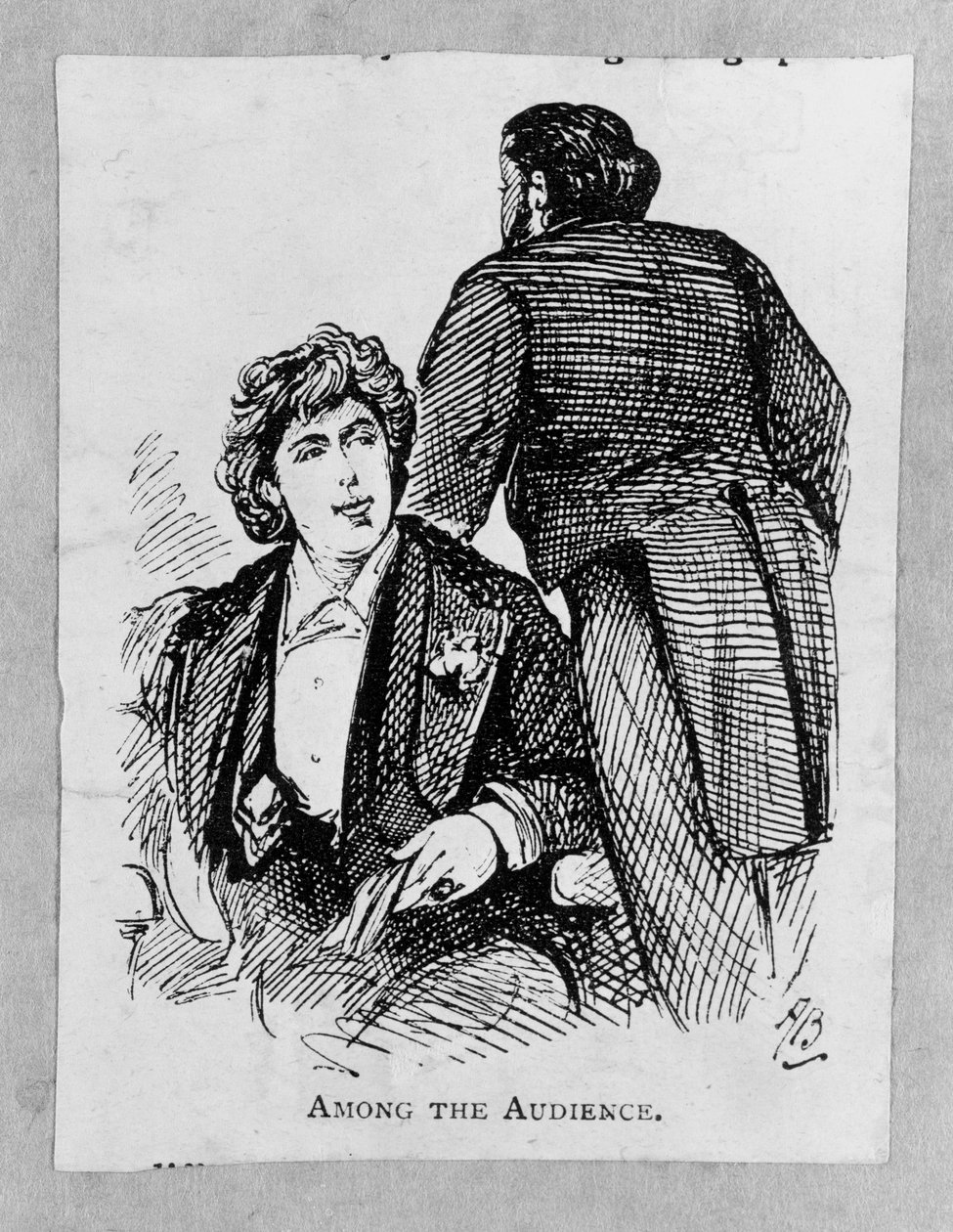 Oscar Wilde (1854-1900) entre la audiencia de Alfred Gish Bryan