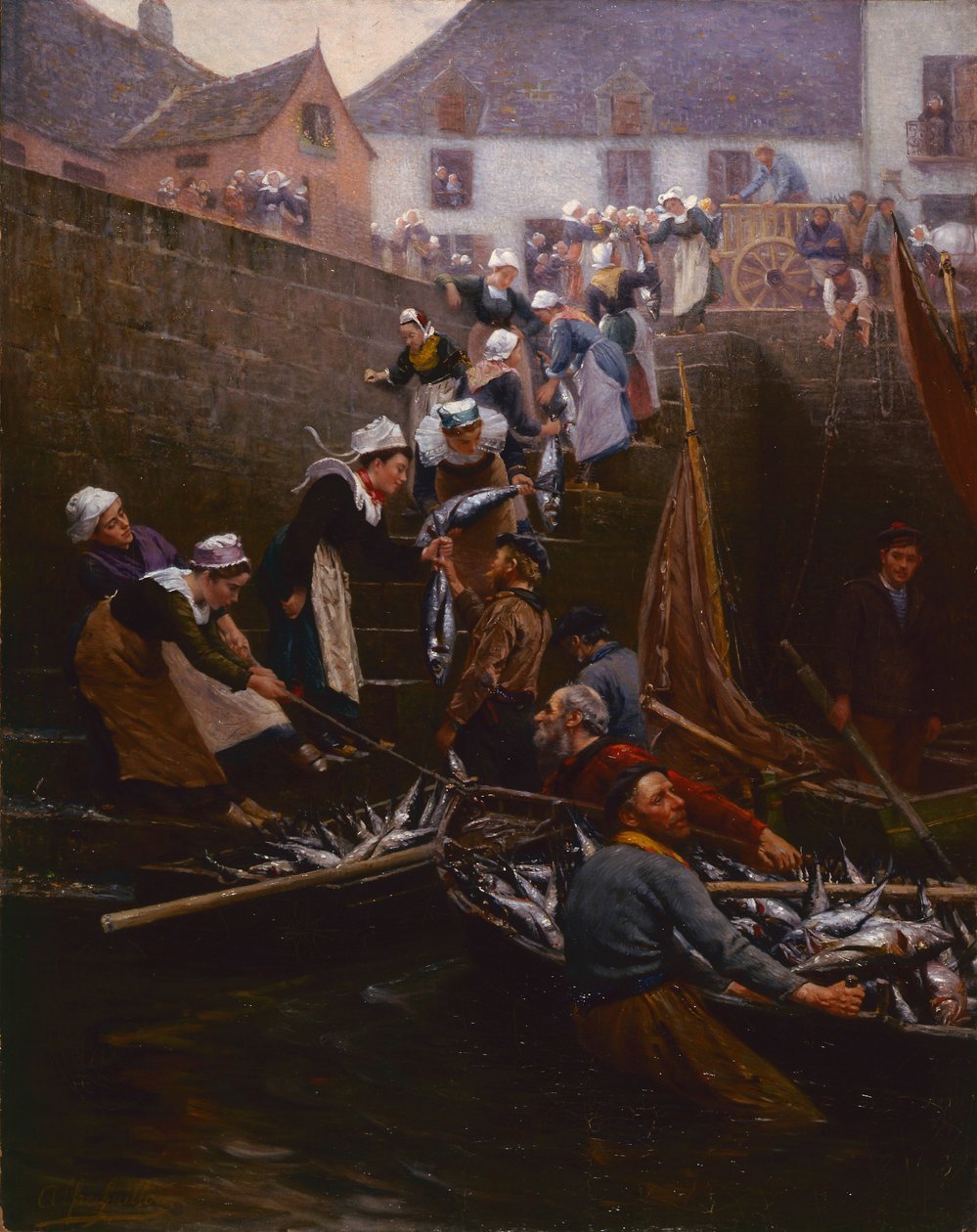 Desembarco del atún en Concarneau de Alfred Guillou