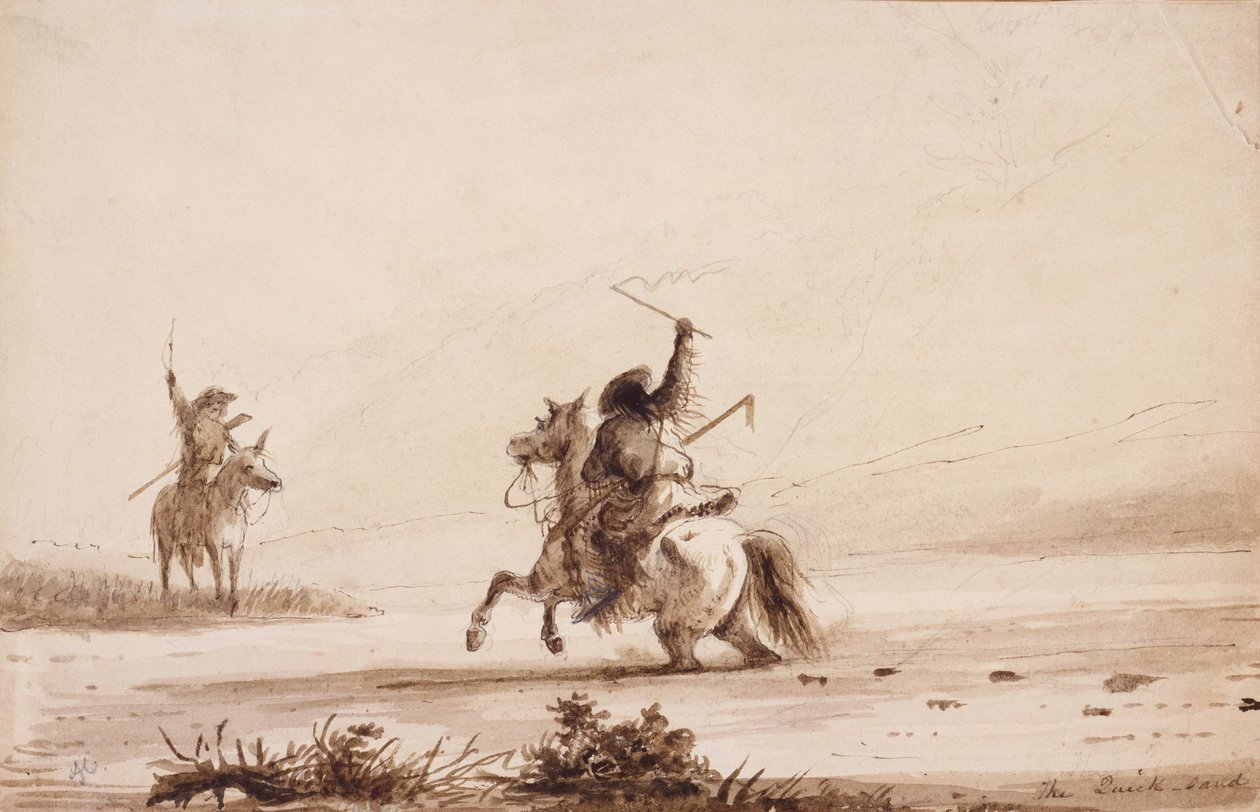 Luchando a través de las arenas movedizas de Alfred Jacob Miller