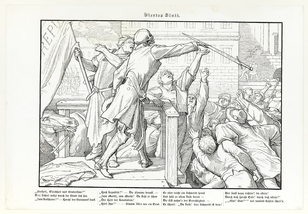 Auch ein Todtentanz, lámina IV de Alfred Rethel