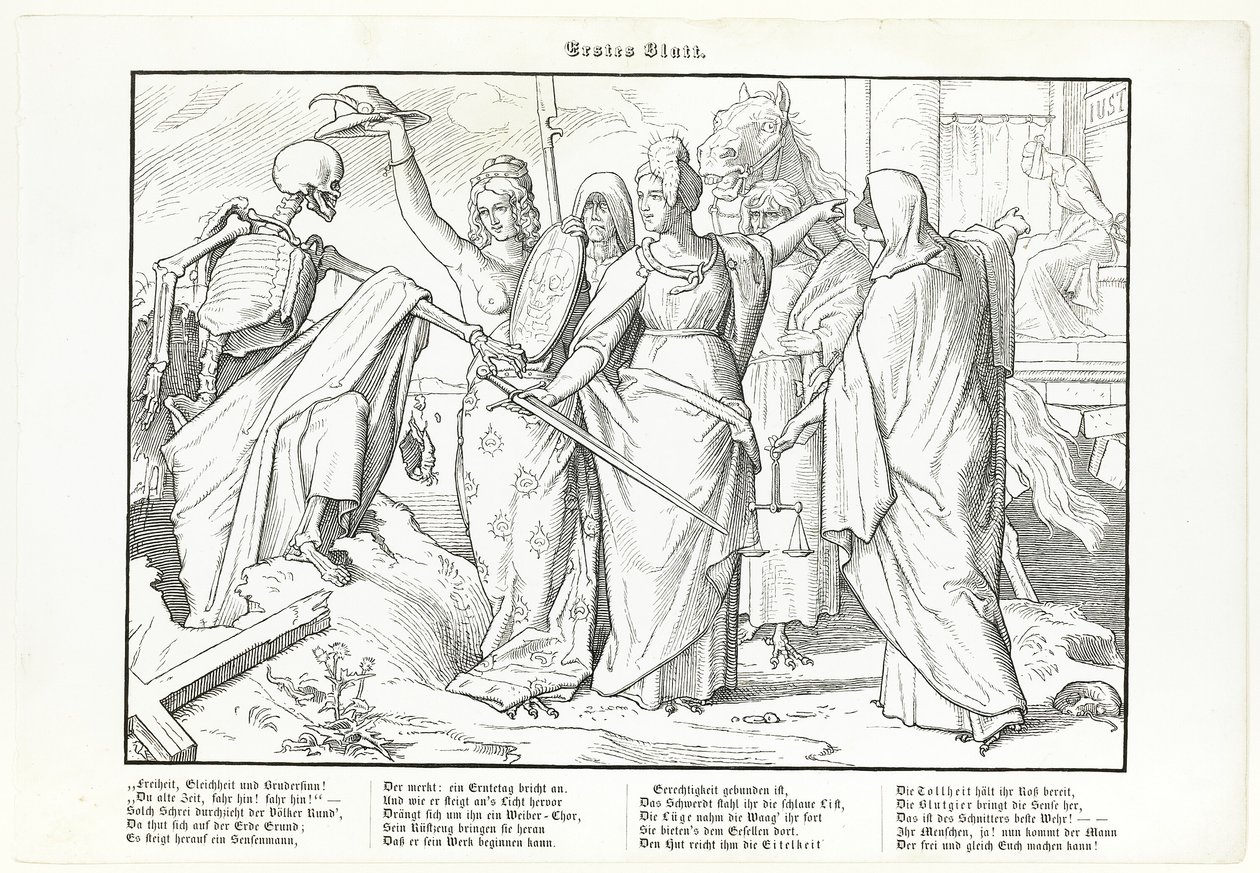 Auch ein Todtentanz, lámina I de Alfred Rethel