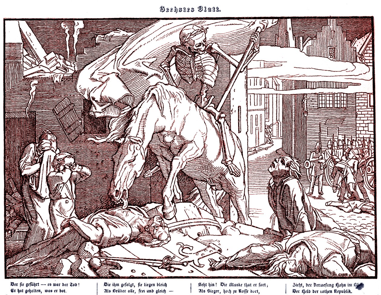 Totentanz 1848: La muerte como héroe republicano de Alfred Rethel