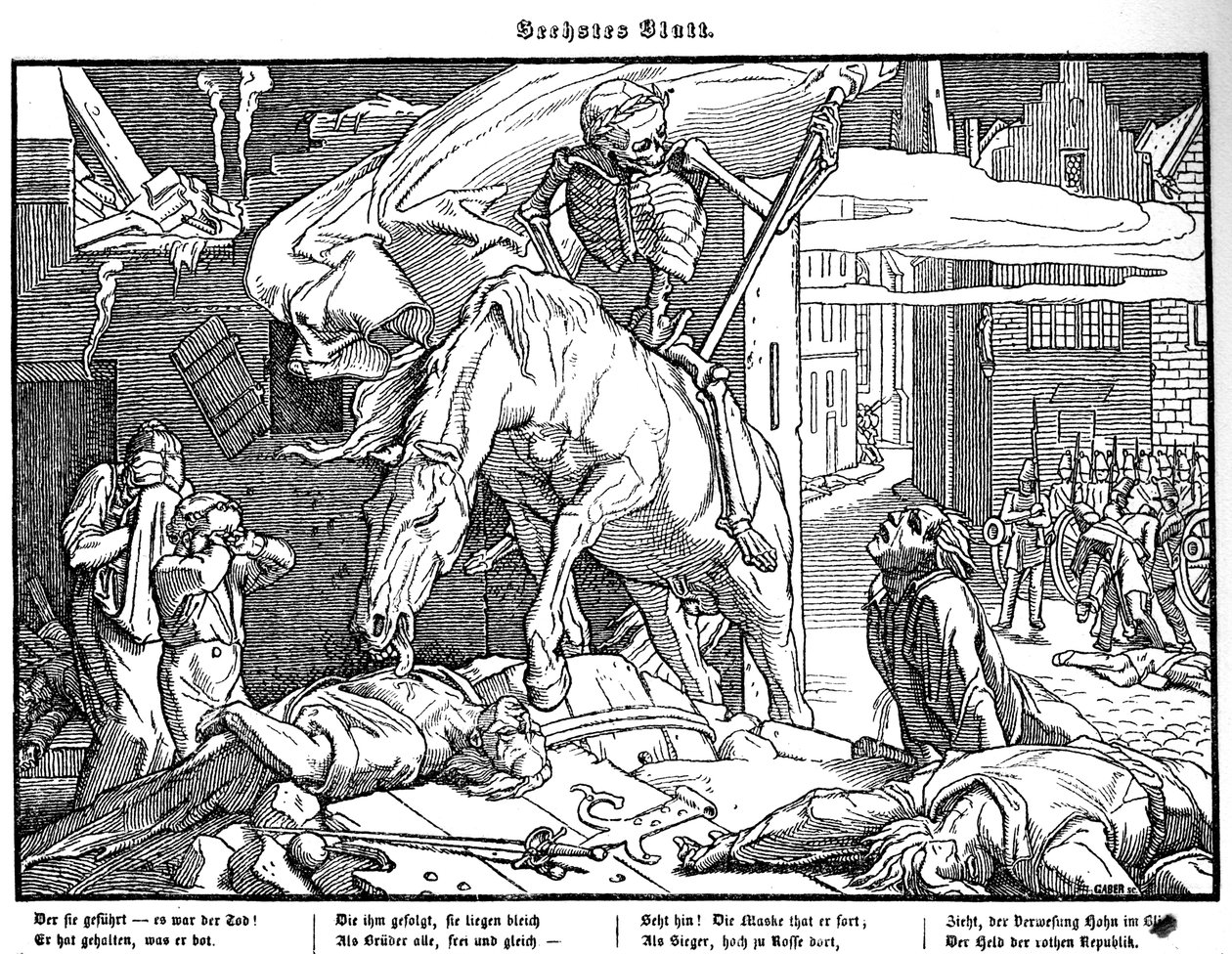 Totentanz 1848: La muerte como héroe republicano de Alfred Rethel