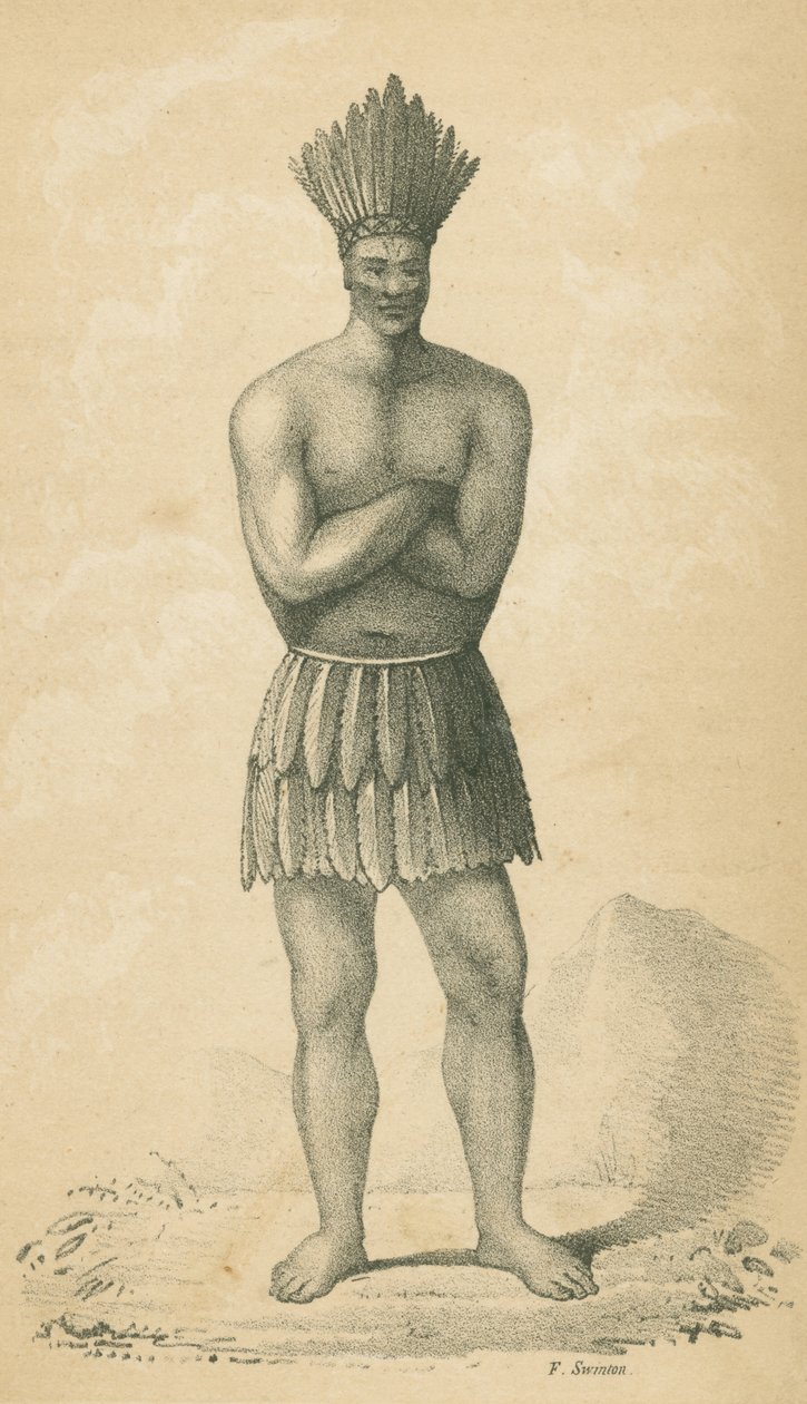 Un indio vestido con el "tobet de Alfred Robinson