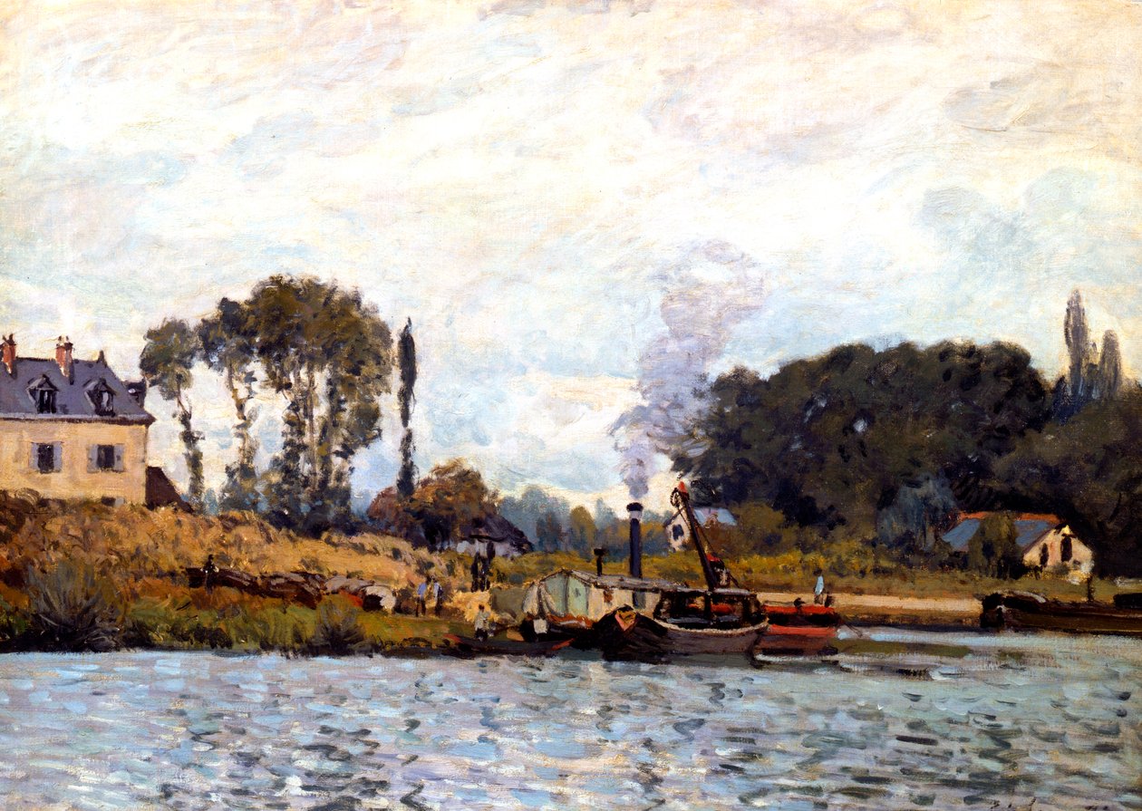Barcos en el canal, 1873 de Alfred Sisley