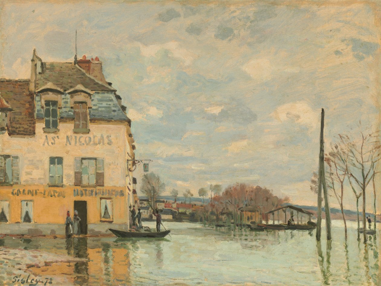 Inundación en Port-Marly, 1872 de Alfred Sisley