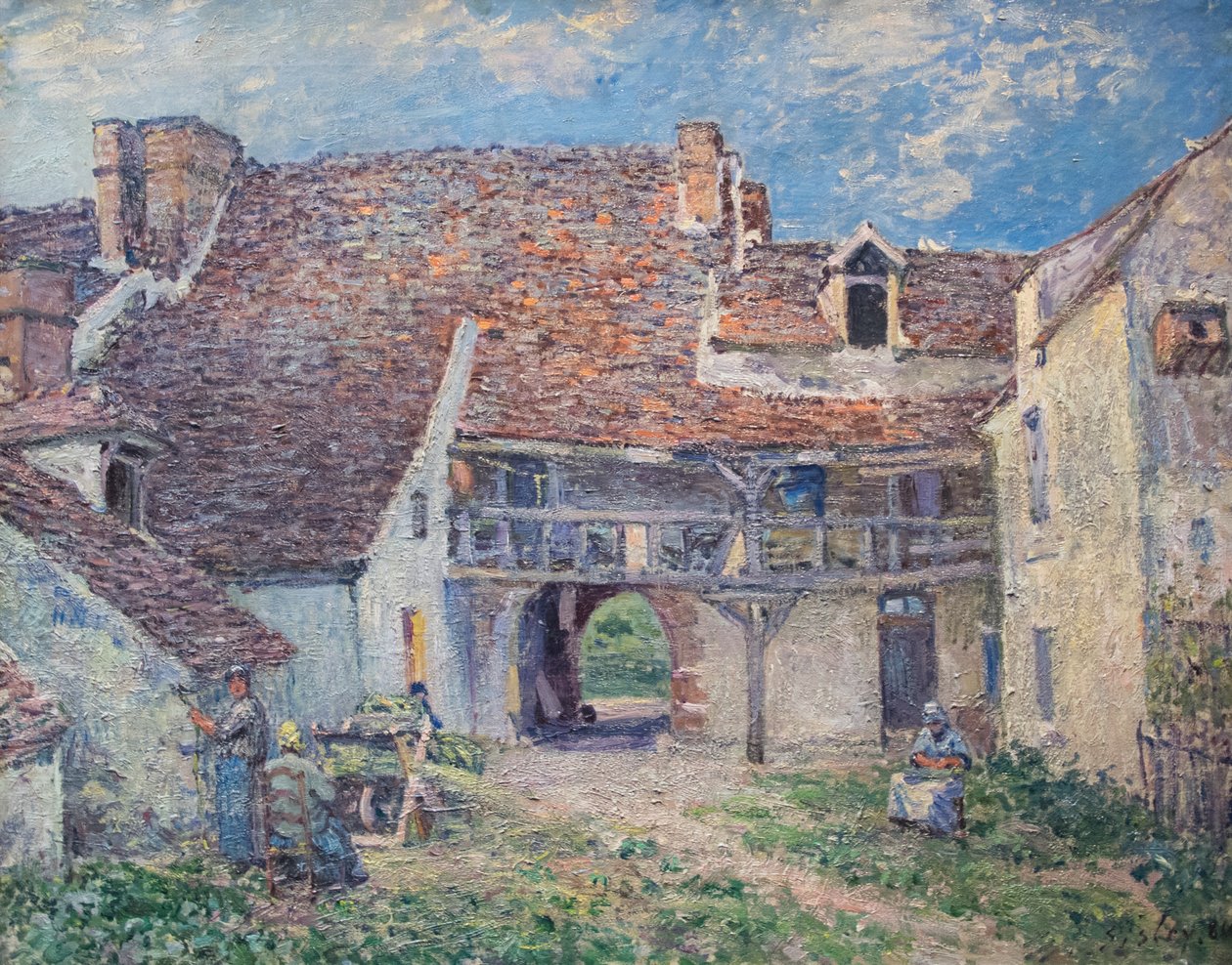 Francés: Cour de ferme à Saint-Mammès de Alfred Sisley