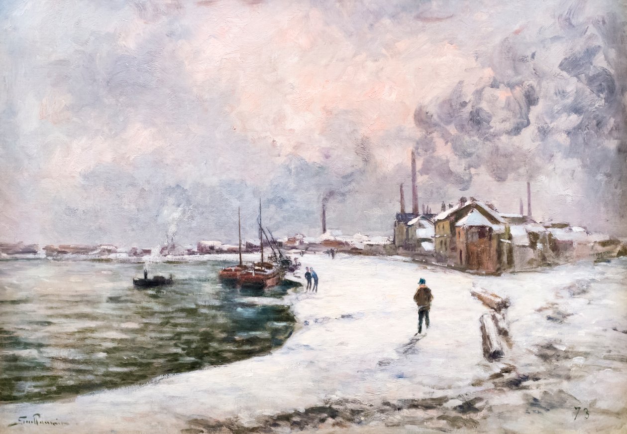 Ivry en la nieve de Alfred Sisley