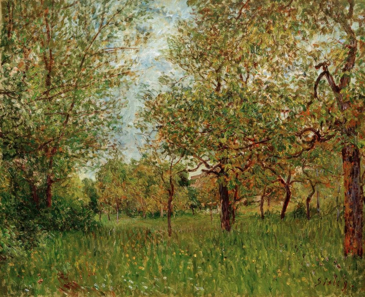 Pequeña pradera en By de Alfred Sisley