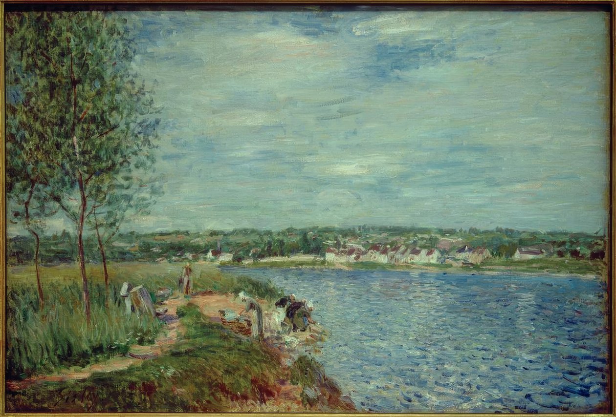 Lavanderas, cerca de Champagne de Alfred Sisley