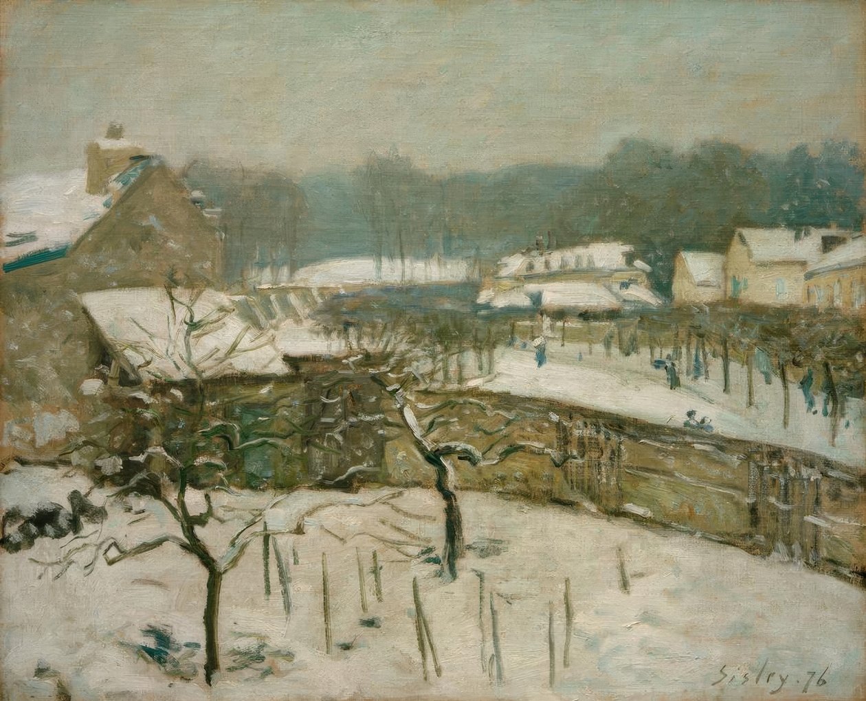 Louveciennes en la nieve de Alfred Sisley