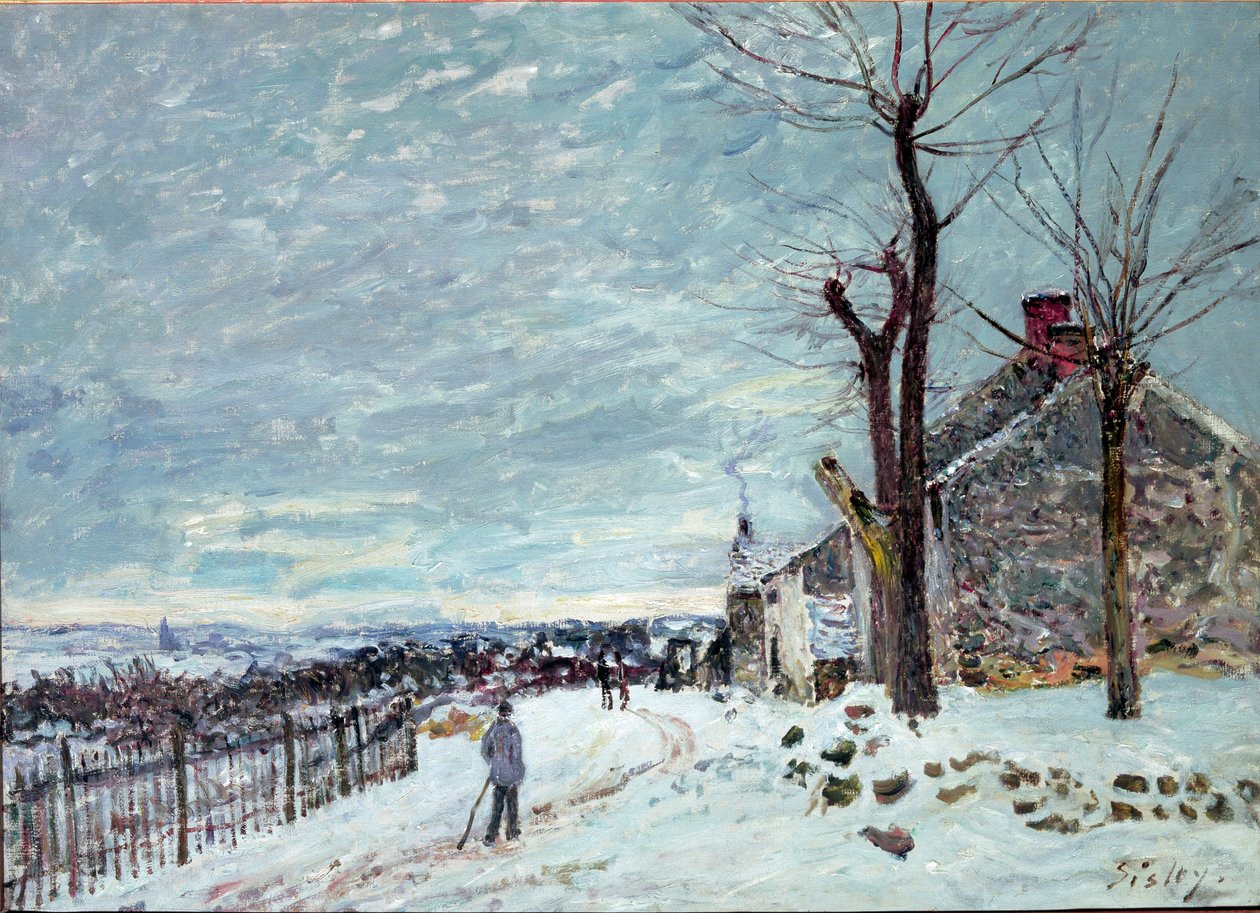 Nieve en Veneux-Nadon de Alfred Sisley
