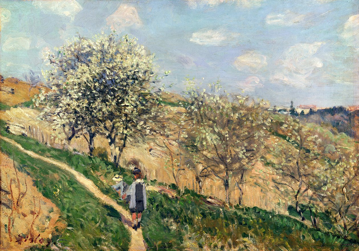 Primavera en Bougival de Alfred Sisley