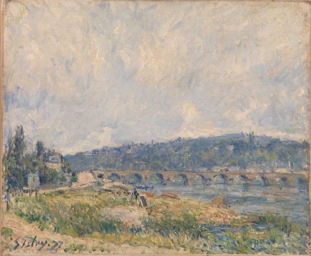 Puente de Sevres (El puente de Sevres) de Alfred Sisley