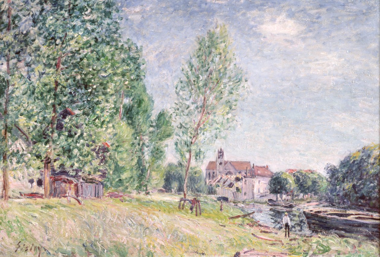 El patio del constructor en Matrat, Moret-sur-Loing de Alfred Sisley