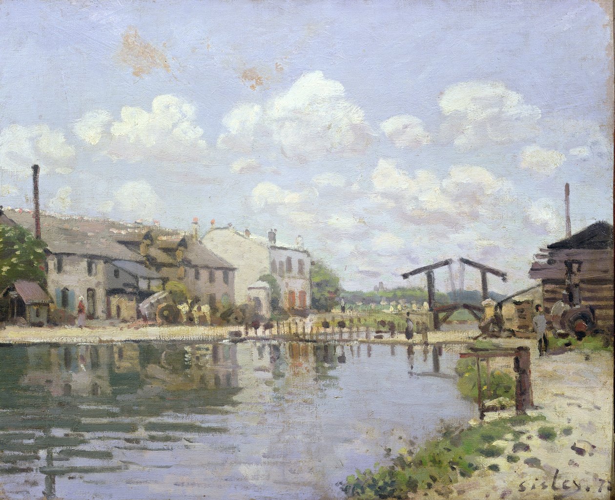 El canal Saint-Martin, París de Alfred Sisley