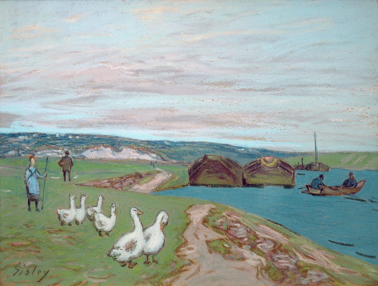 La niña de los gansos de Alfred Sisley