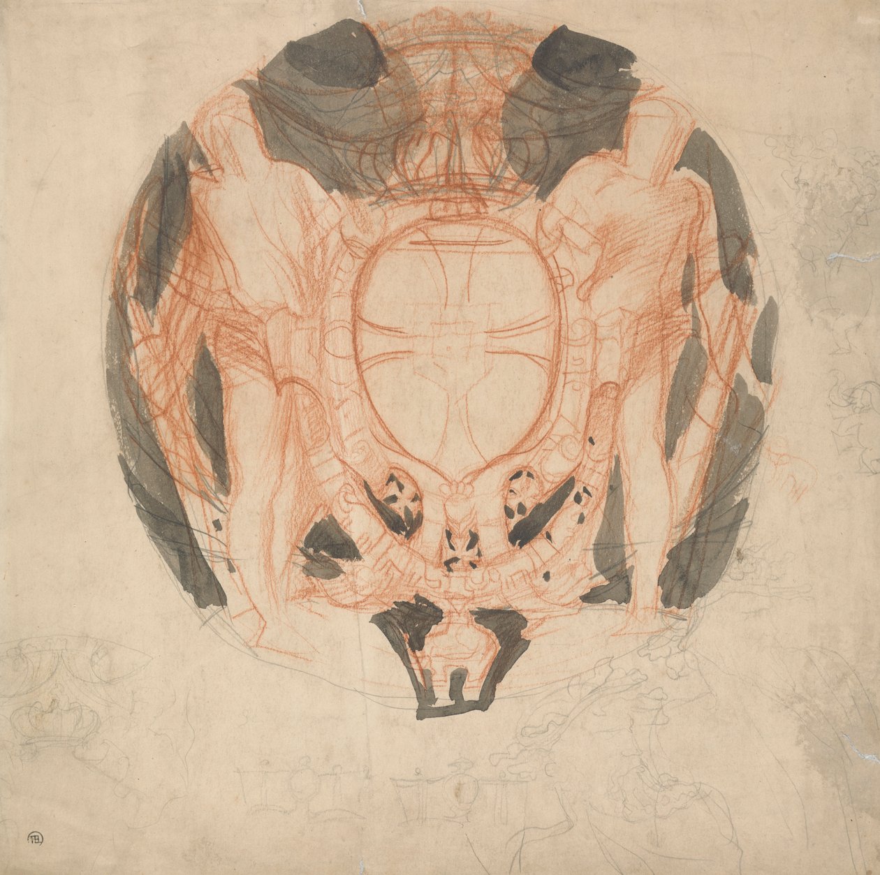 Diseño de un escudo de armas de Alfred Emile Stevens