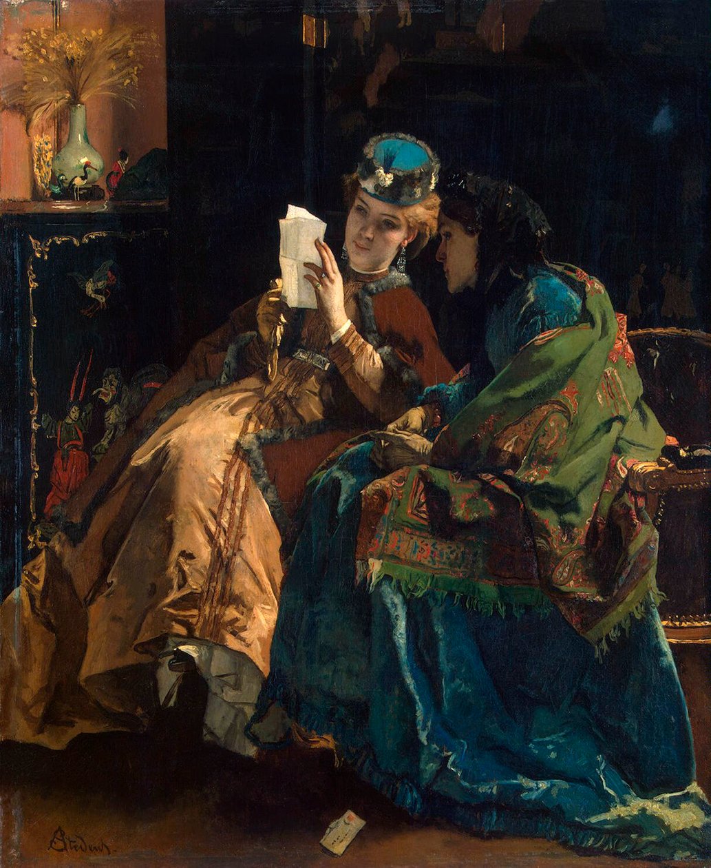 Carta agradable de Alfred Emile Stevens