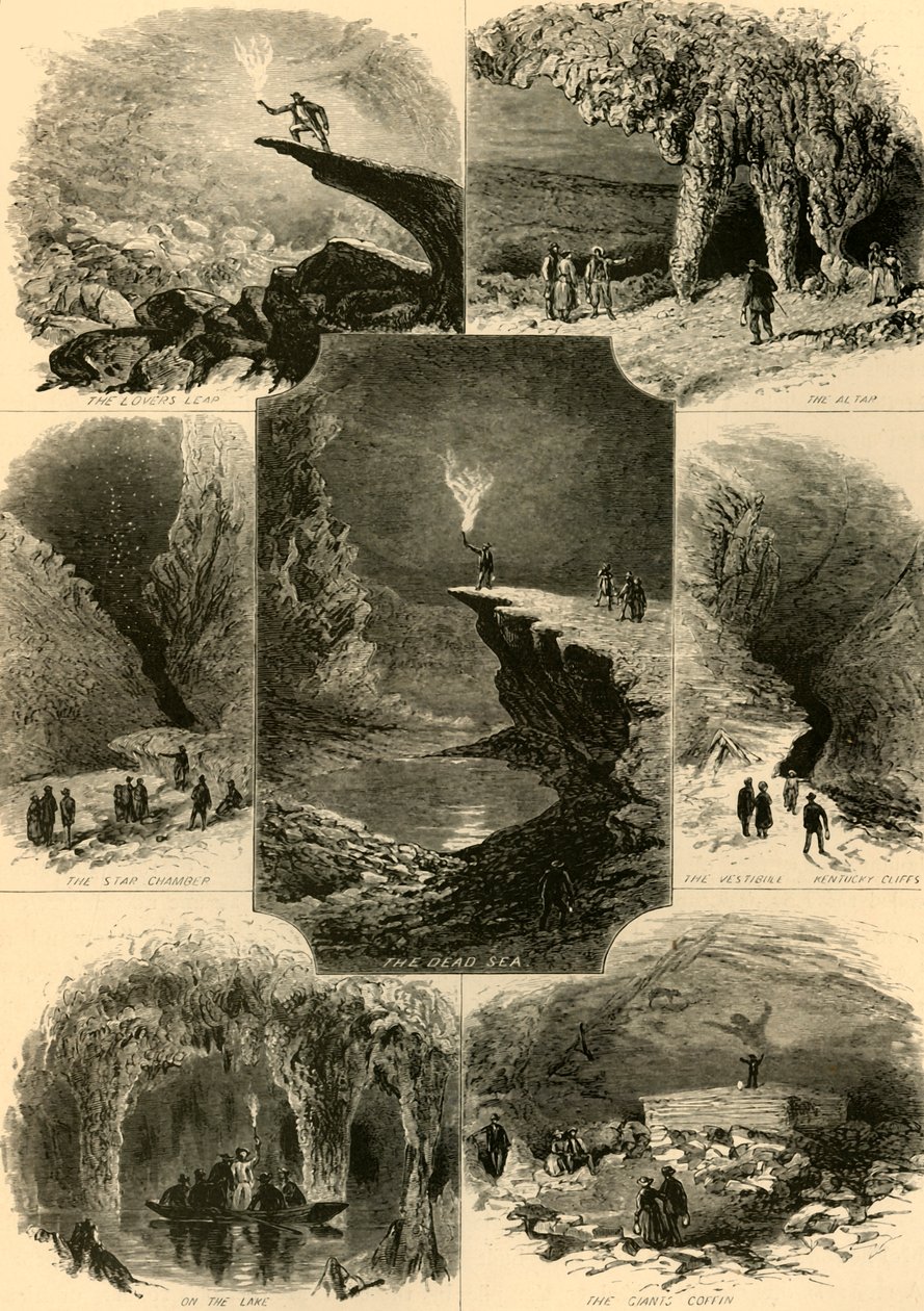 Escenas en la Cueva del Mamut de Alfred Rudolph Waud