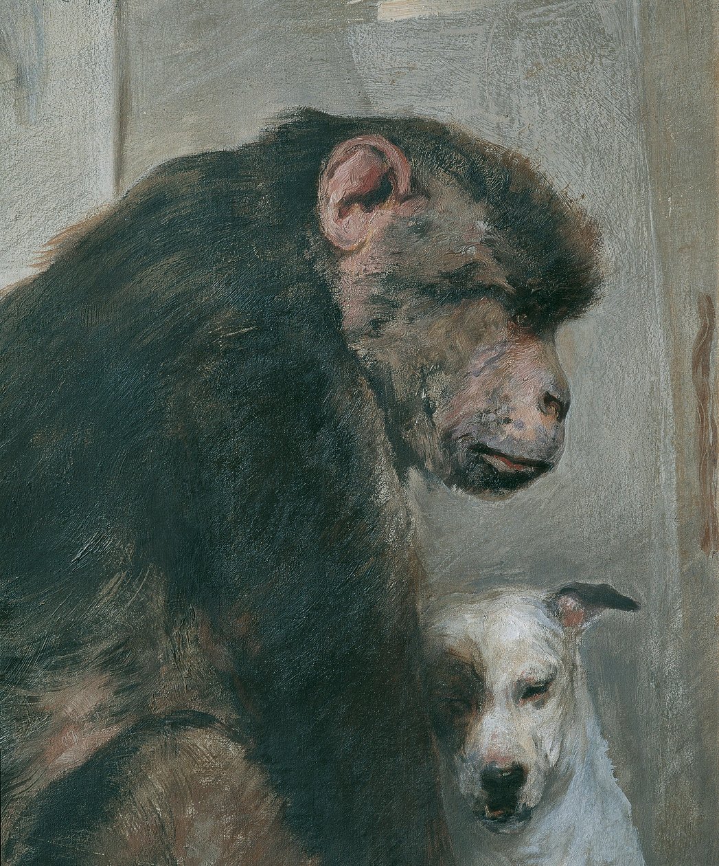Mono y perro de Alfred Wesemann