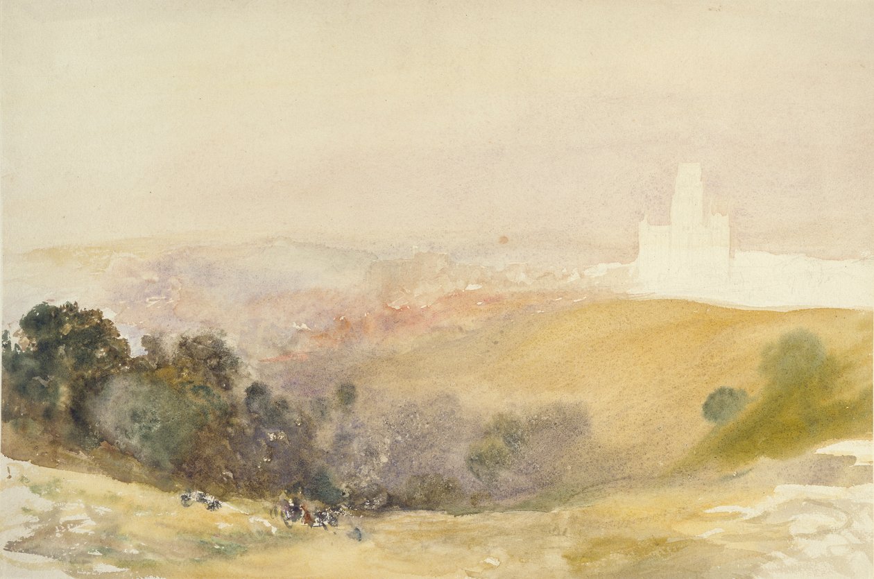 Durham desde las Colinas Rojas, 1866-1880 de Alfred William Hunt
