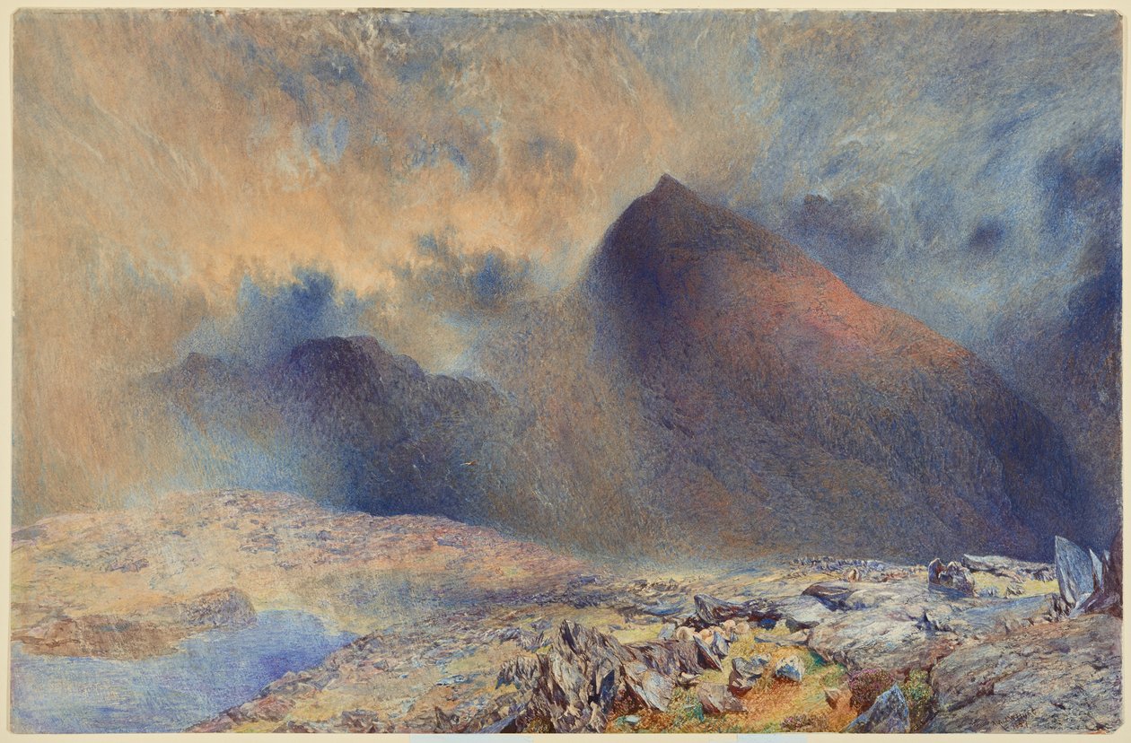 El Monte Snowdon a través de las nubes de Alfred William Hunt