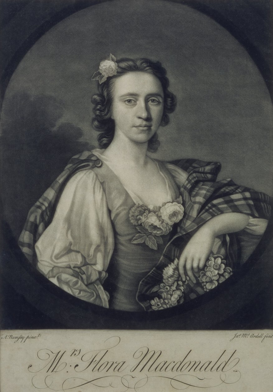 Flora MacDonald, grabado por James McArdell de Allan Ramsay