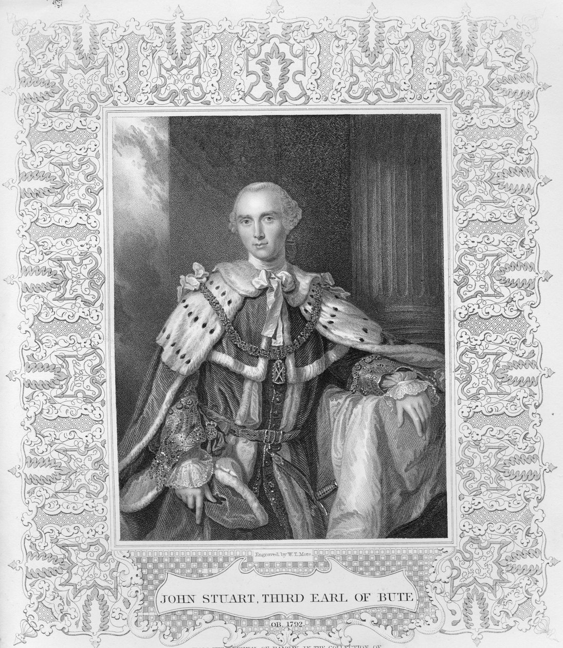 John Stuart, tercer conde de Bute, grabado por W.T. Mote de Allan Ramsay
