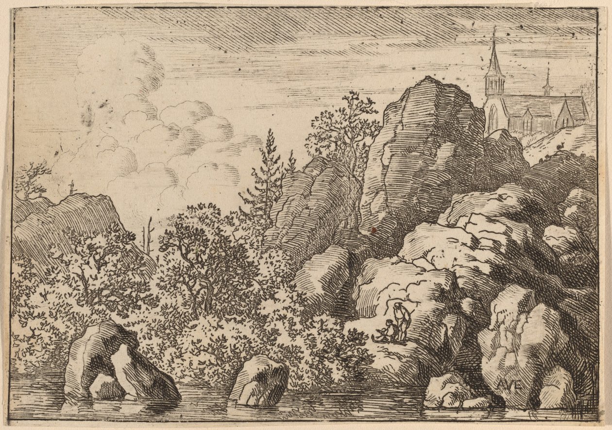 Iglesia en una colina de Allart van Everdingen