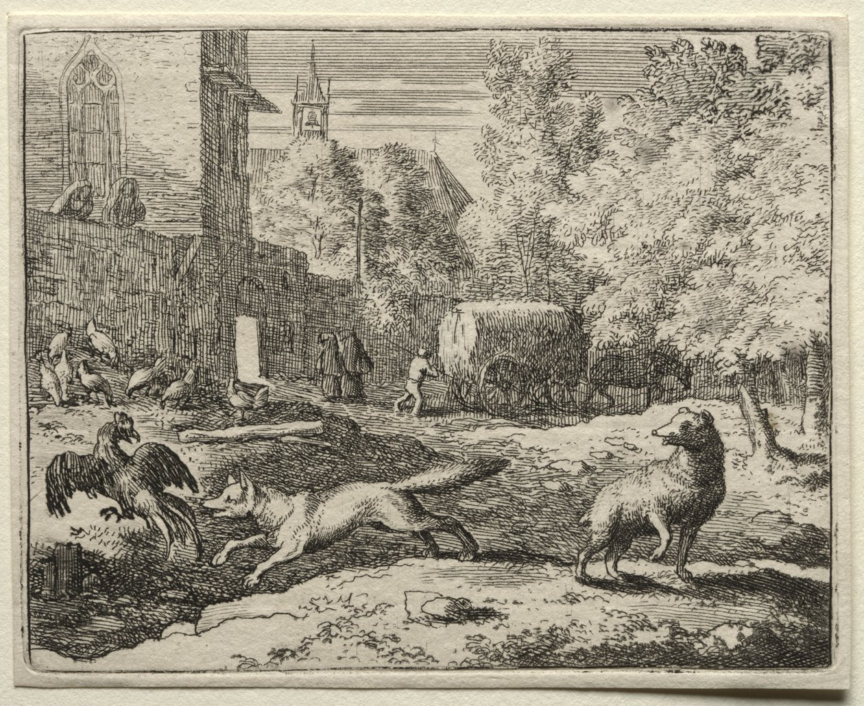 Reynard the Fox:  Reynard Chasing Hens de Allart van Everdingen