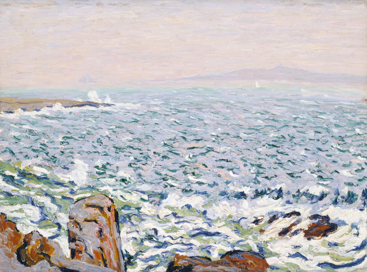 Olas rompiendo, Isla Cranberry, 1913 de Allen Tucker
