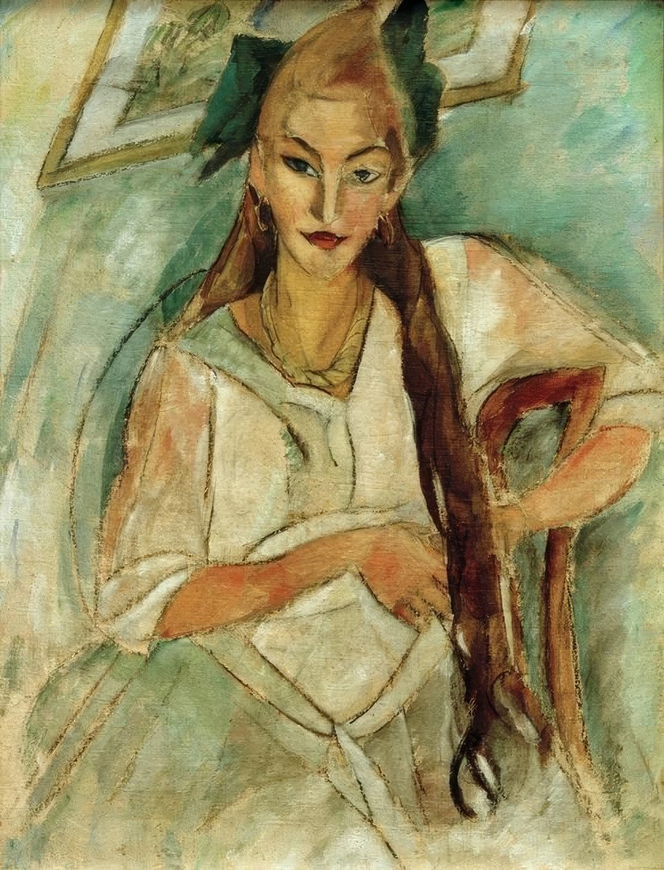 Retrato de una niña con trenza de Alma Del Banco