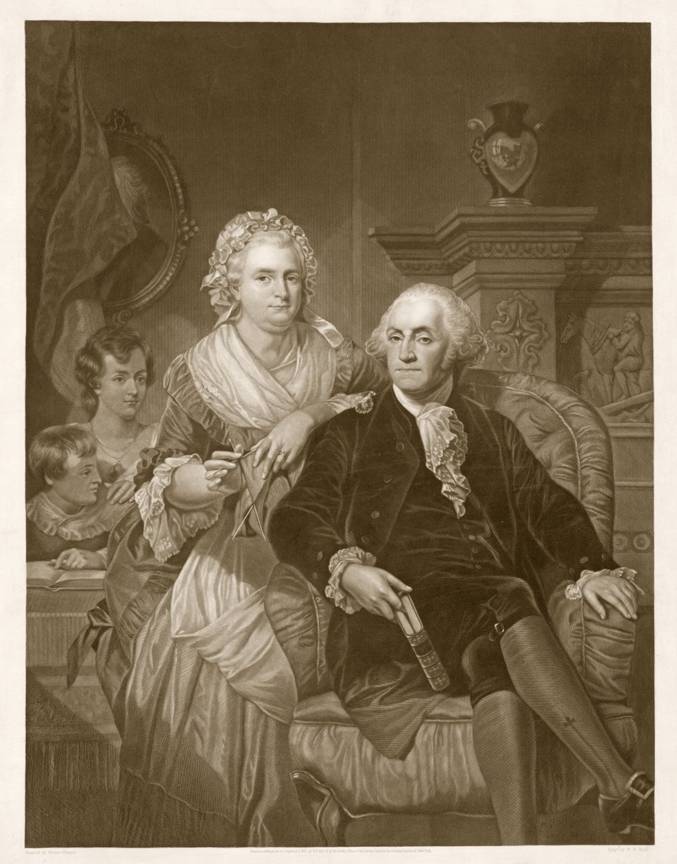 Washington en casa, pub. 1867 de Alonzo Chappel