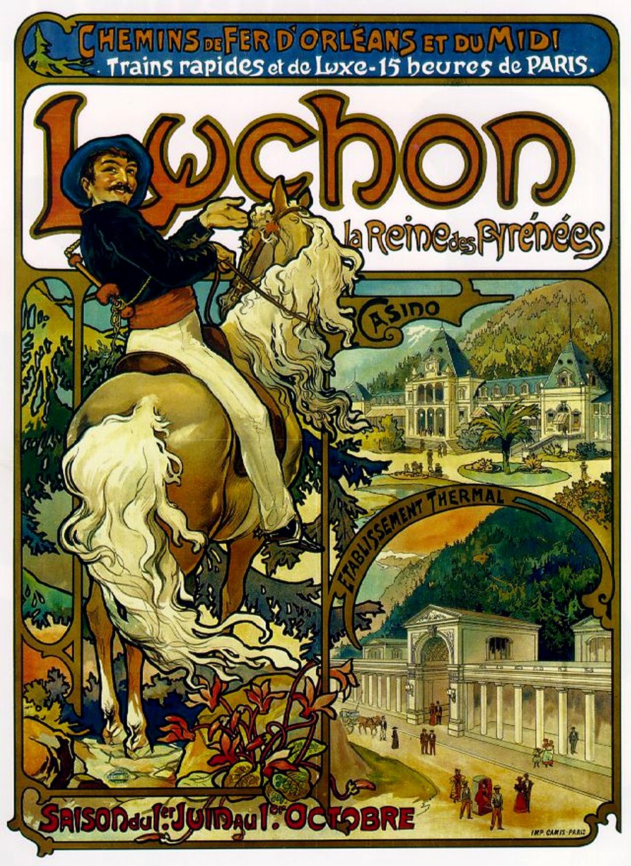 Póster para trenes a Luchon, Francia, 1895 de Alphonse Mucha