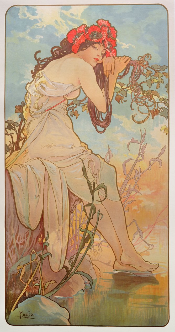 Las Estaciones: Verano, 1896 de Alphonse Mucha