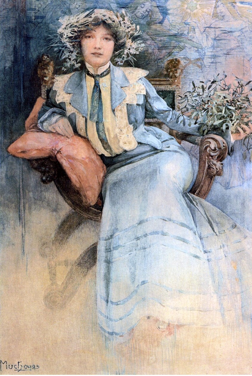 La esposa del artista, 1903 de Alphonse Mucha