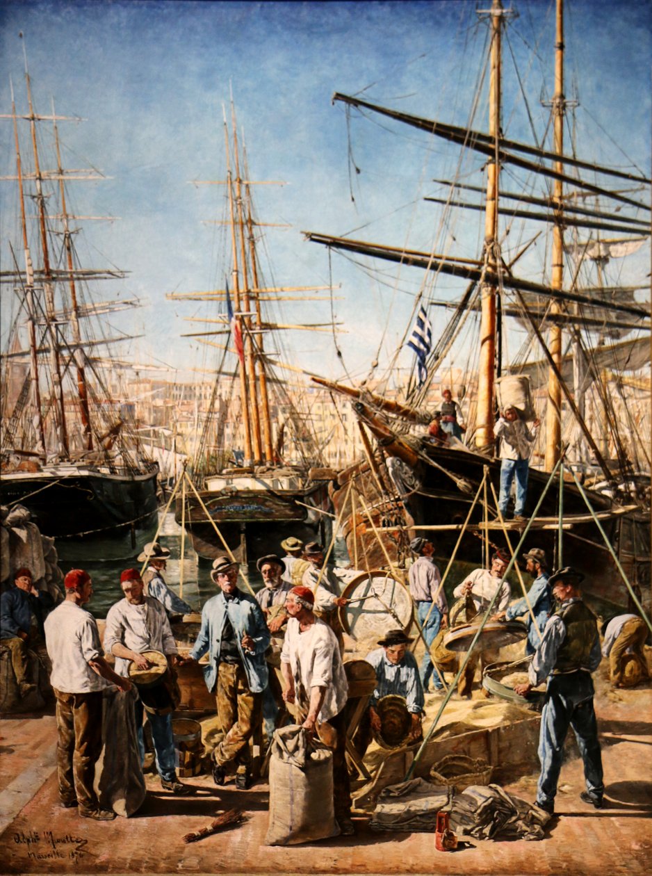 El desembarco de los trigos en Marsella de Alphonse Moutte