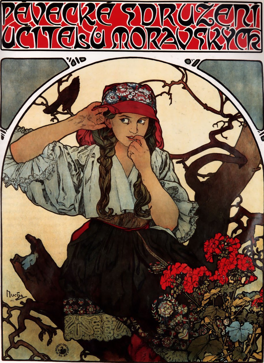 Coro de maestros moravos de Alphonse Mucha