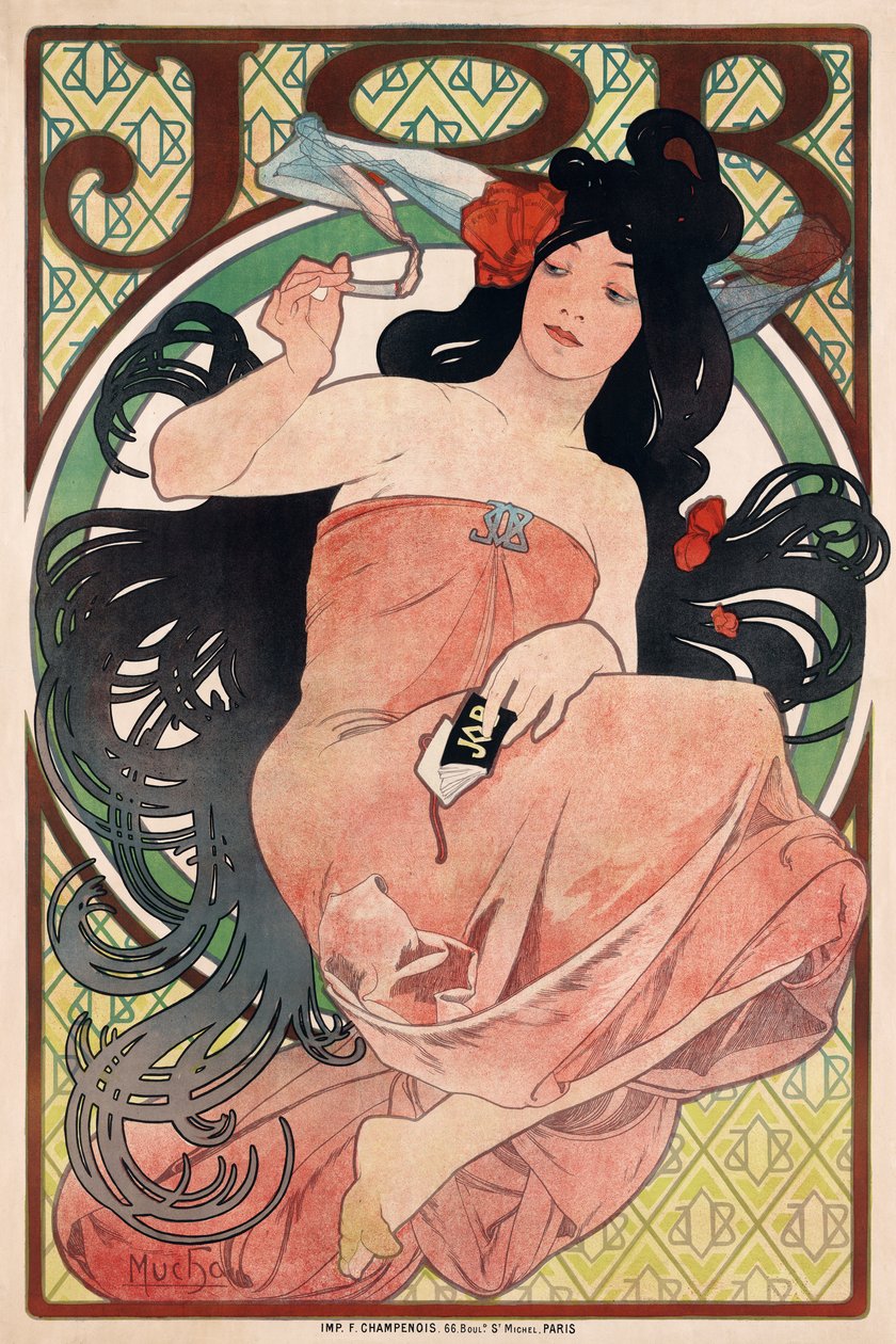 Papel de cigarrillo de Alphonse Mucha
