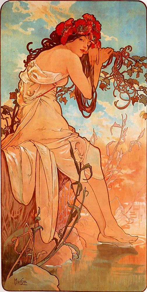 Verano de Alphonse Mucha