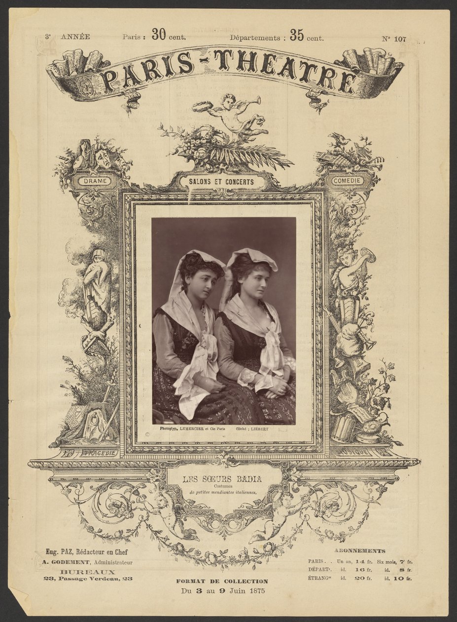 Teatro de París: Les Soeurs Badia de Alphonse J. Liébert