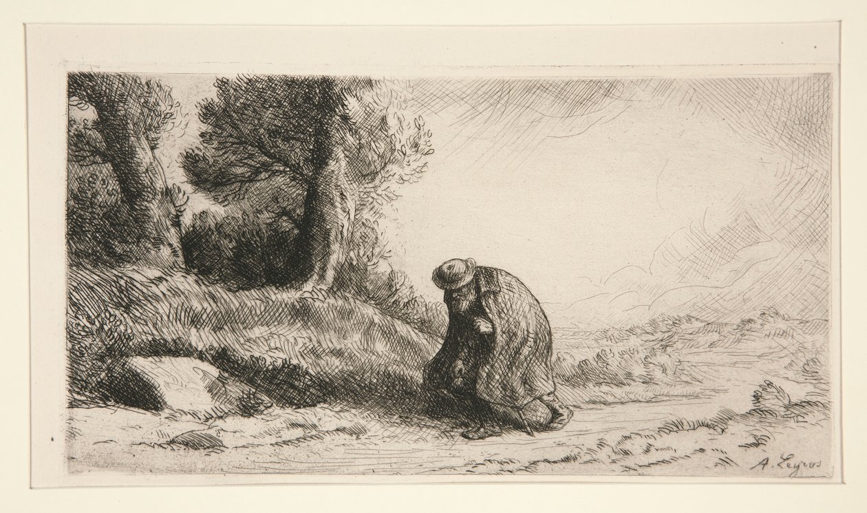 Una vagabunda avanzando por un carril de Alphonse Legros