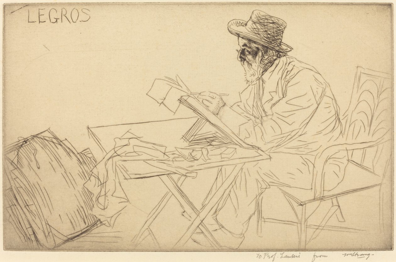 Alphonse Legros dibujando de Alphonse Legros