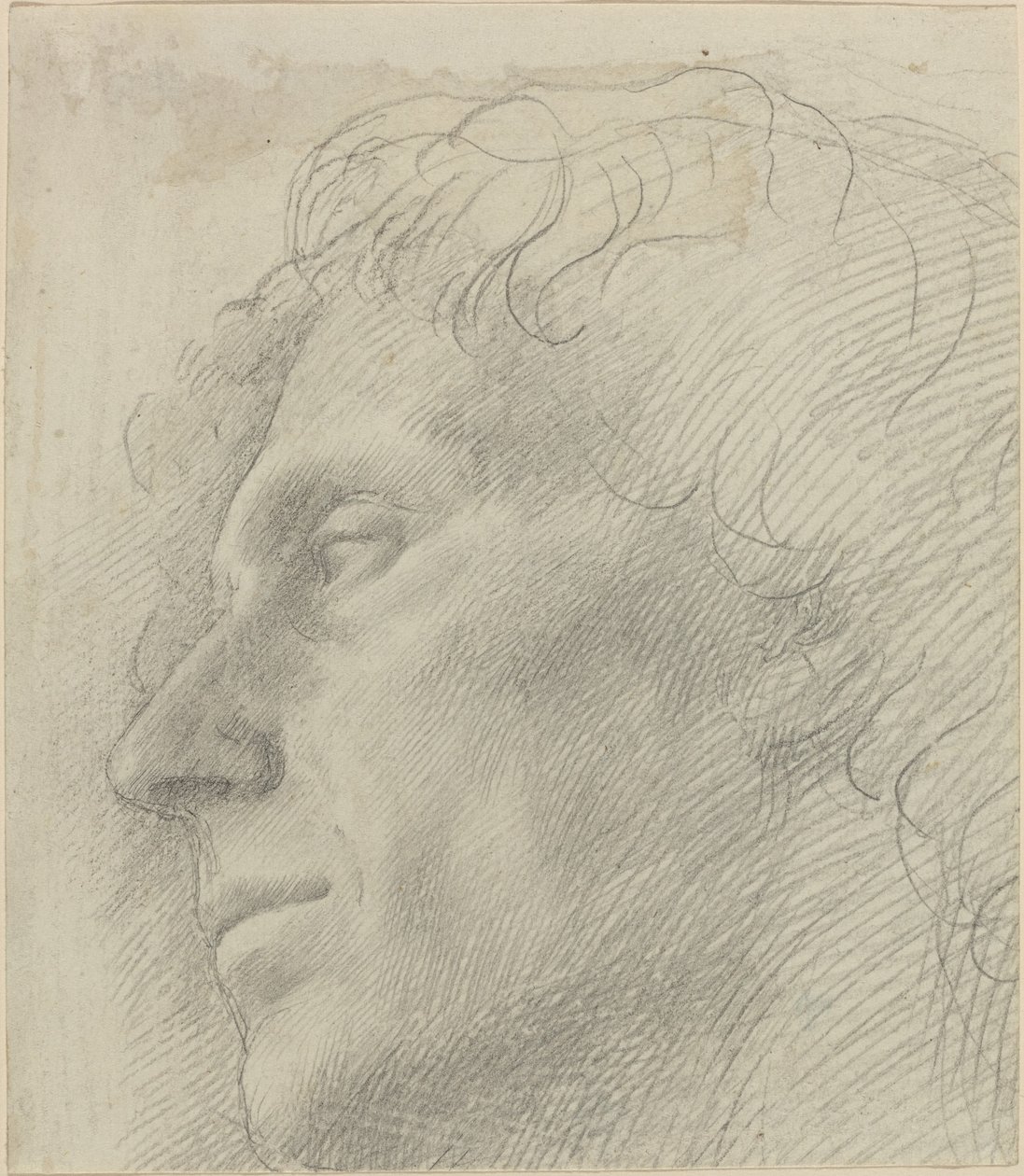 Cabeza de un hombre mirando a la izquierda de Alphonse Legros