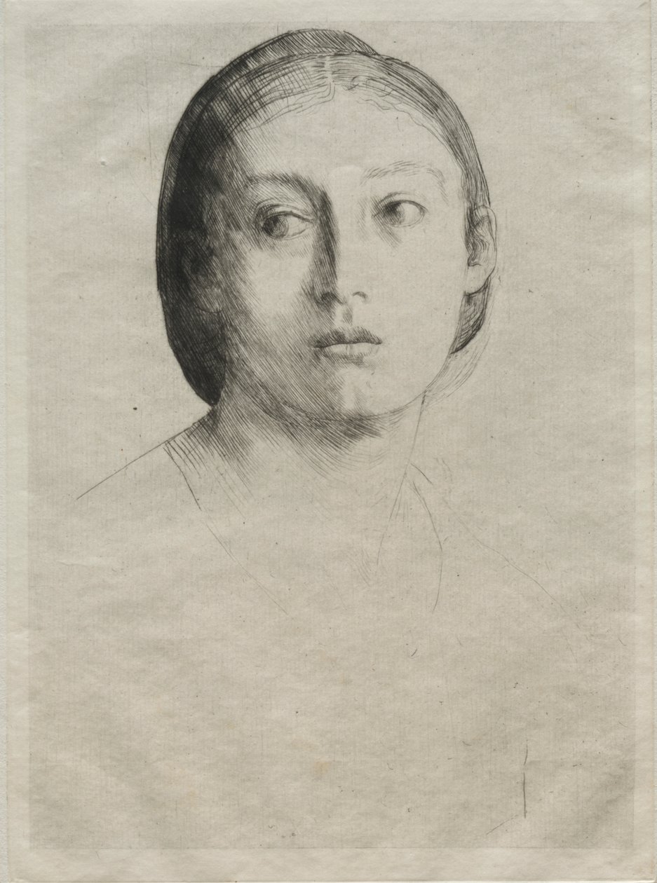 Cabeza de una joven de Alphonse Legros