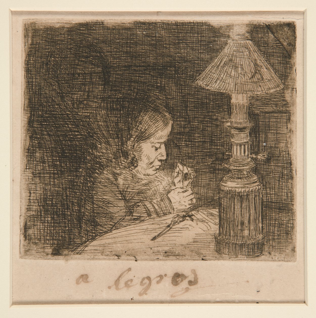 La Couseuse (La costurera) de Alphonse Legros