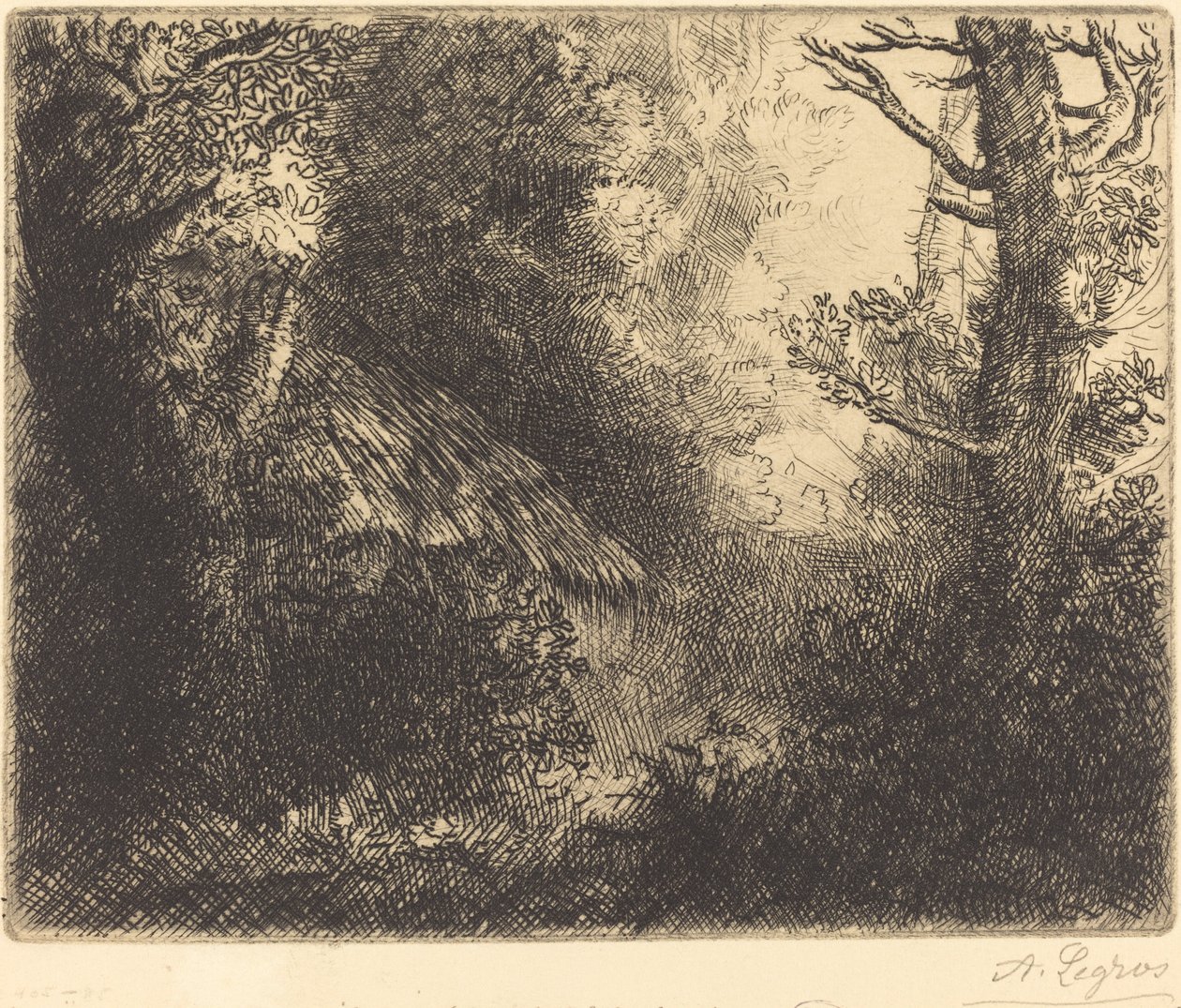 Paisaje: Cerca de Chailleux de Alphonse Legros