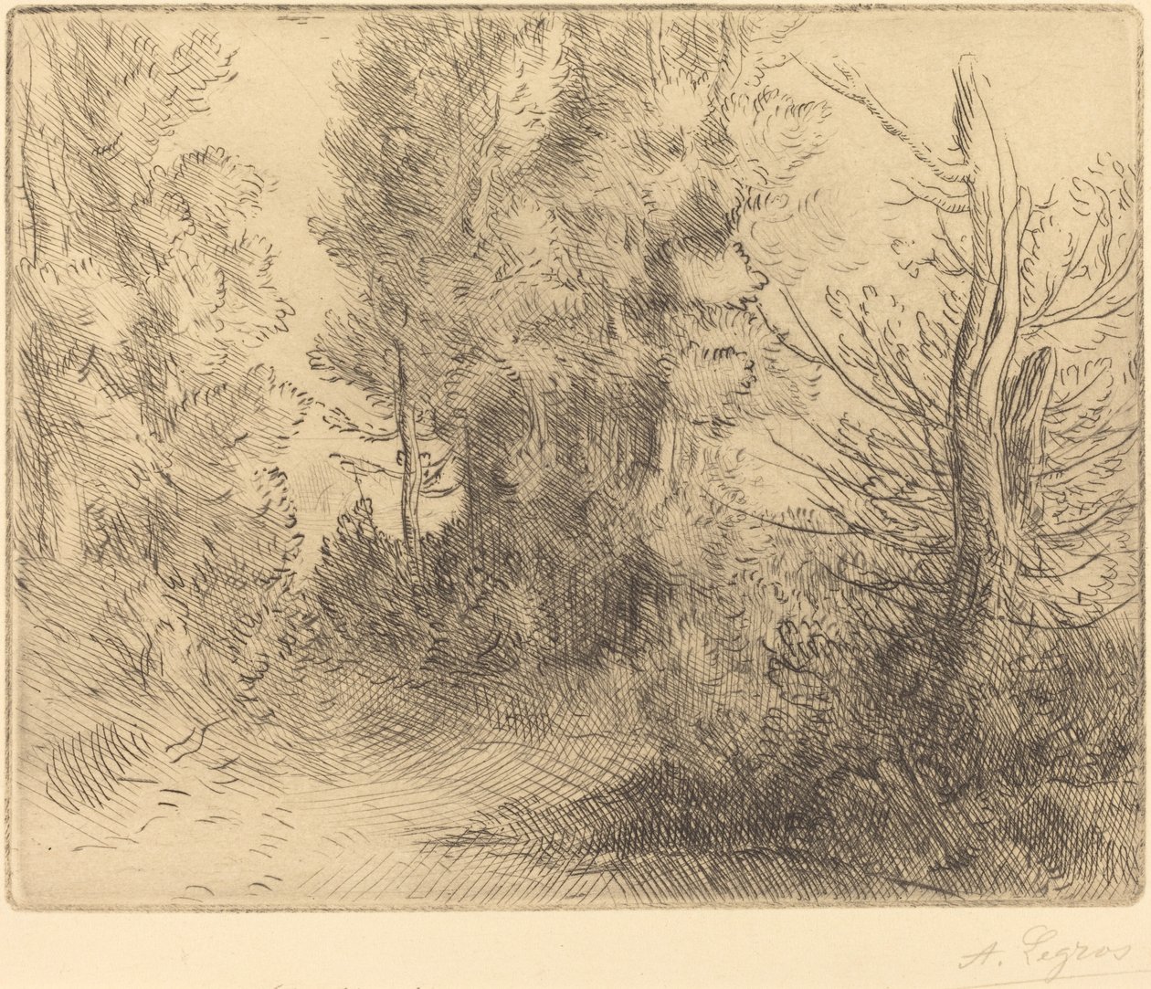 Paisaje: Cerca de Chailleux de Alphonse Legros